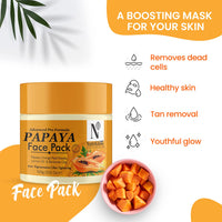NutriGlow NATURAL'S Advanced Pro Formula Papaya Face pack, Clay Based, Skin Lightening For Dry & Oily Skin, 100g