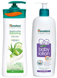 Himalaya Baby Body Lotion, For All Skin Types (400 ml) & Herbals Aloe and Cucumber Refreshing Body Lotion, 400ml