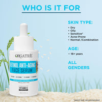 Orgatre Retinol Night Face Serum for Anti Aging | 0.5% Retinol + Niacinamide | Hydrating Tightening Booster for Wrinkles & Fine Lines | Youthful Glow Skin Treatment – 30ml