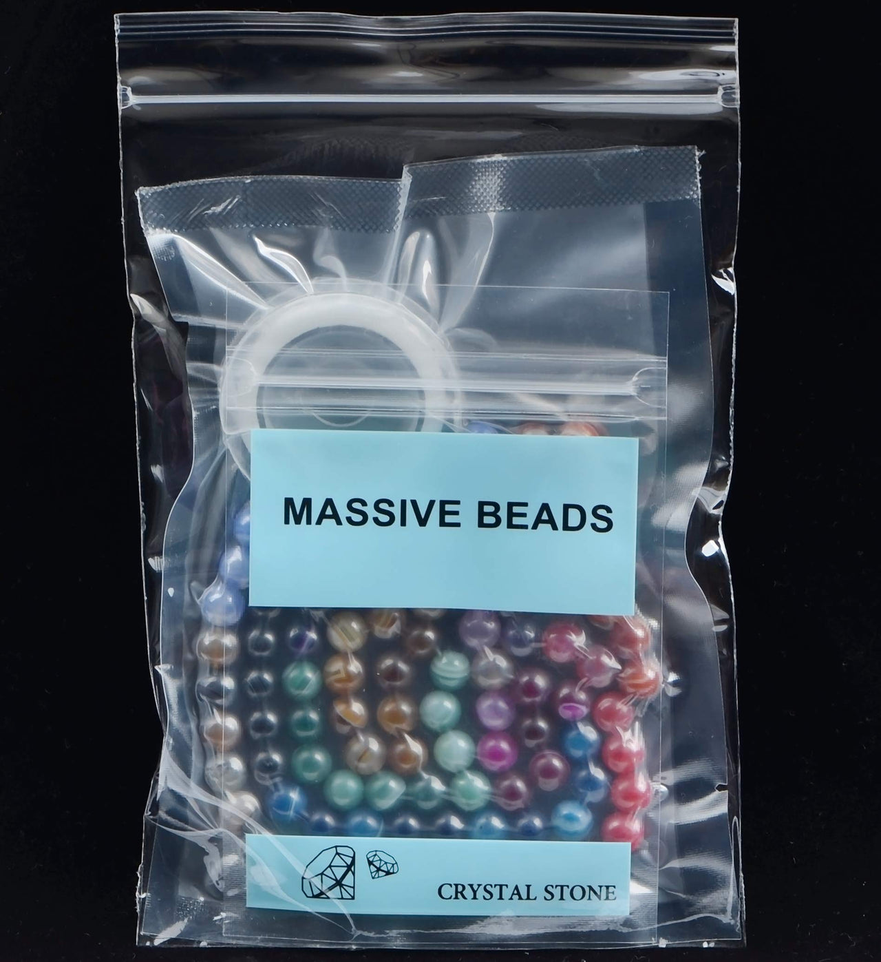 Massive Beads 100PCS 8MM Natural Crystal Beads Stripe Agate Gemstone Round Loose Energy Healing Beads with Free Crystal Stretch Cord for Jewelry Making (Stripe Agate, 8MM)