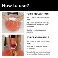 Soulflower Epsom Bath Salt Rose Geranium | Foot, Body, Muscle Aches, Pain Relief | Relaxing | Moisturised, Soft, Hydrated Skin | Vitamin E, Rose & Geranium Oils | Pure & Natural | 500g (Pack of 1)