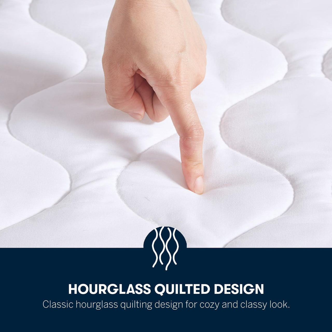 Serta Heated Mattress Pad Twin Size - Electric Mattress Pad, 10 Heat Setting Controller, Auto Shut Off Timer, Deep Elastic Pocket, Up to 17" Mattress, ETL Certified, Machine Wash, Twin, White