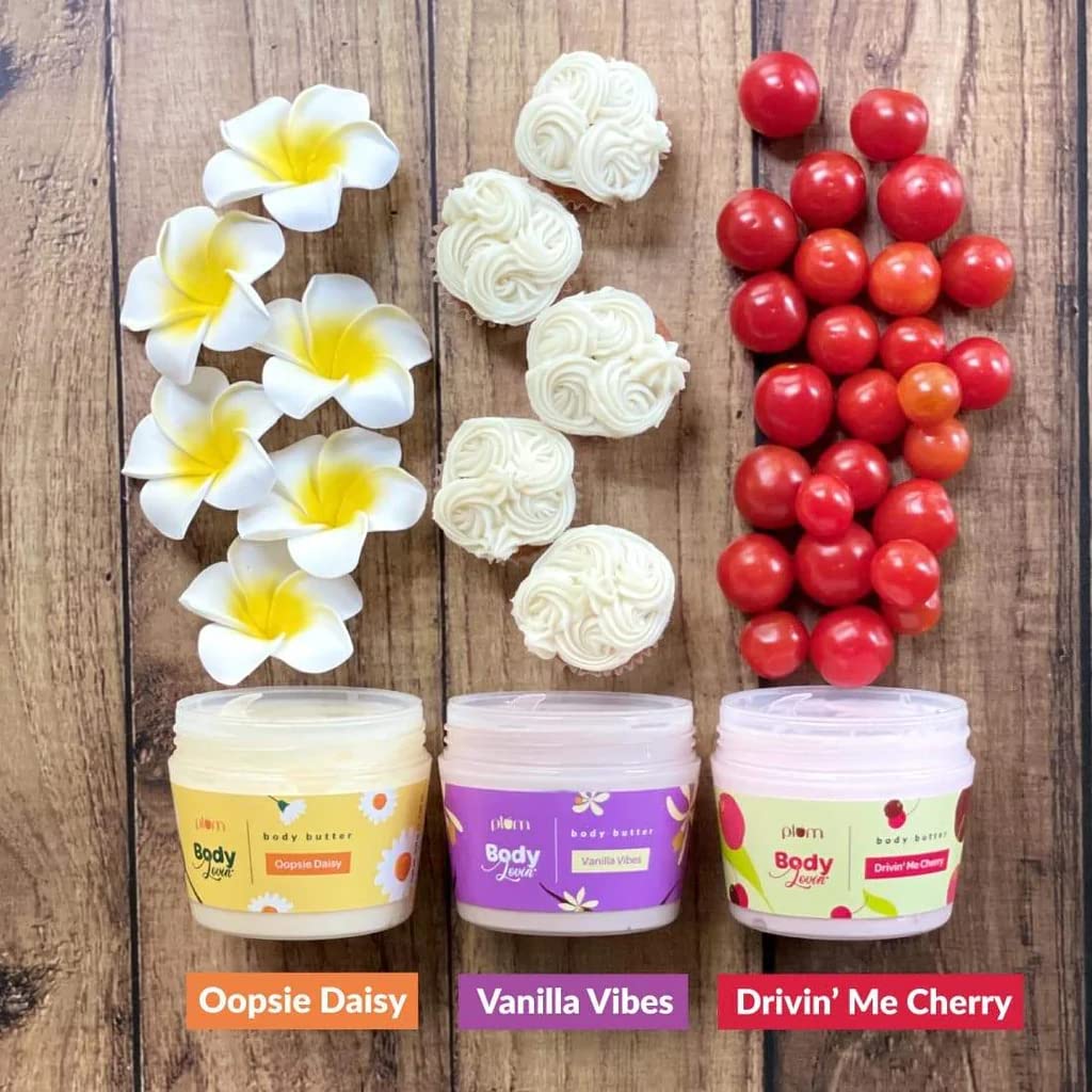 Plum BodyLovin' Vanilla Vibes Body Butter | Intense Moisture | Non-Greasy | Quick Absorbing | Rich Shea Butter Formula | For Dry To Very Dry Skin | Warm Vanilla Fragrance Body Cream (200 g)