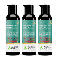 Avimee Herbal Keshpallav Hair Oil For Men & Women | Promotes Hair Growth & Reduces Hair Fall | With Rosemary, Castor, Amla, Coconut and Bhringraj Oil | Mineral Oil Free (Pack of 3)