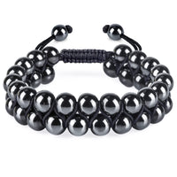 Genasto Natural Hematite Beads Bracelet Chakra Healing Crystal Stone Beaded Bracelet Premium Crystals Protection Stone Bracelet for Men Women Hematite Bracelet without magnetic