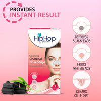 HipHop skin care Under Eye Pads With Nourishing Gel- 5 Pads & Cleansing Charcoal Nose Strips For Women (3 Strips)