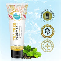 Vegetal Tea Tree Face Wash- Made of 100% natural extracts of Green Tea, Neem, Manjistha, & Khajoor- Anti Acne, Oil control, Free of Parabens, SLES & Harmful Chemicals