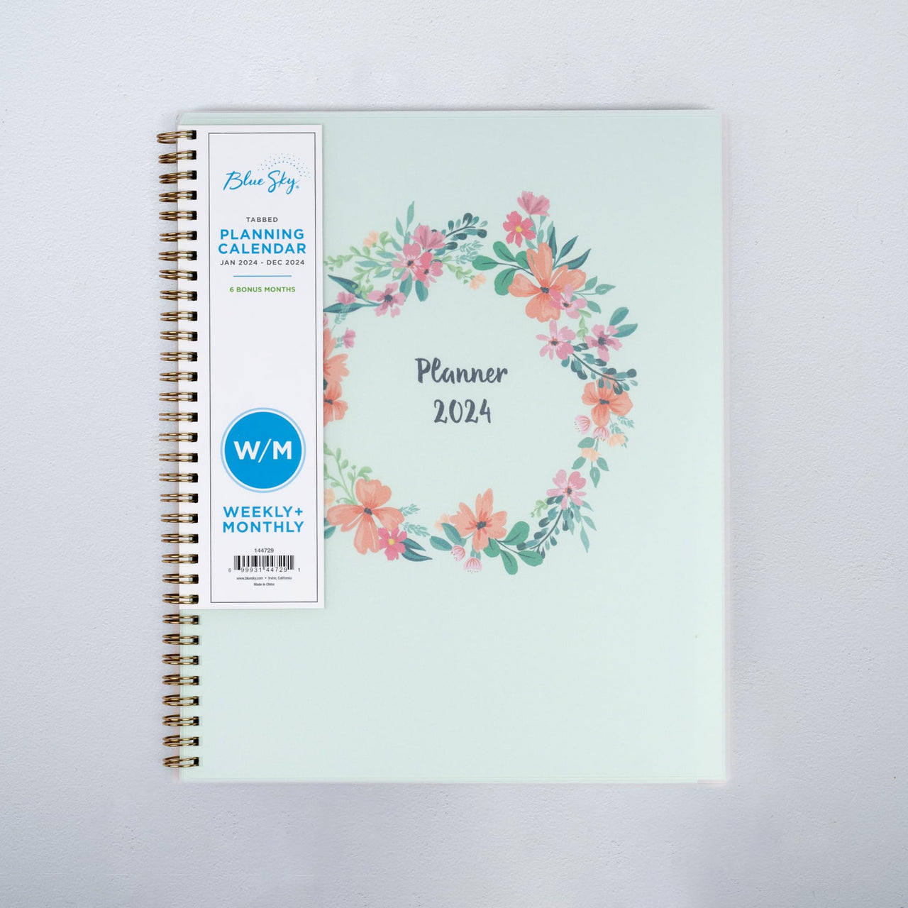 Blue Sky 2024 Weekly and Monthly Planner, January - December, 8.5" x 11", Frosted Cover, Wirebound, Laurel (144729) 8.5" x 11" New Version