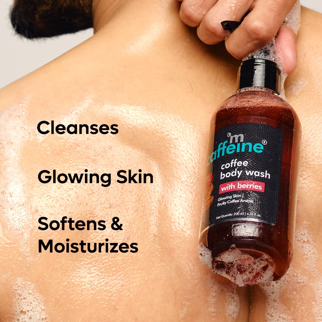 mCaffeine Coffee Body Wash with Berries - Value Pack of 2 | Sweet & Vibrant Berry Aroma | Vit C & E Rich Body Cleanser for Supple Skin | Shower Gel | Sulphate Free Shower Gel for Men & Women - 200 ml