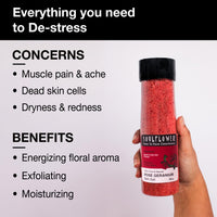 Soulflower Epsom Bath Salt Rose Geranium | Foot, Body, Muscle Aches, Pain Relief | Relaxing | Moisturised, Soft, Hydrated Skin | Vitamin E, Rose & Geranium Oils | Pure & Natural | 500g (Pack of 1)