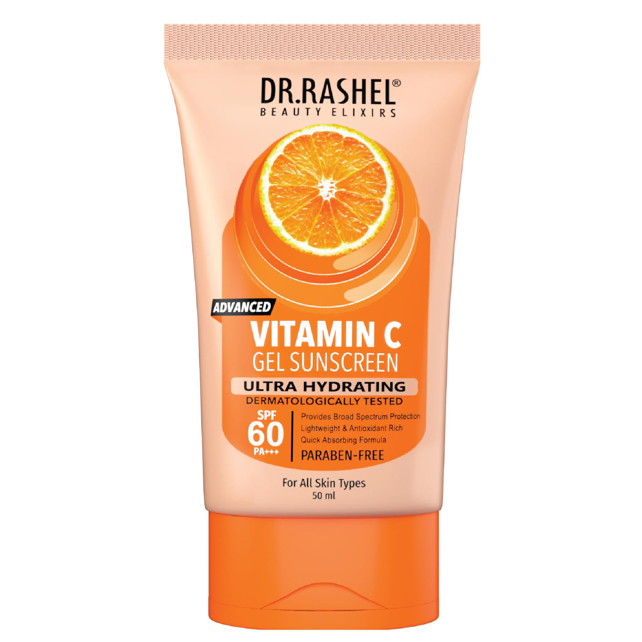 DR.RASHEL VITAMIN C GEL SUNSCREEN SPF 60 PA +++ ULTRA HYDRATING PROVIDE BROD SPECTRUM PROTECTION LIGHT WEIGHT THAT PROTECTS AGAINST UV RAYS (50 ML)