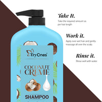 TryOnes Coconut Cream Shampoo For Hair Fall/Strength/Damage/Thinning Strong & Shiny Hair Soft, silky hair I Shampoo for Women and Men - 1000ml