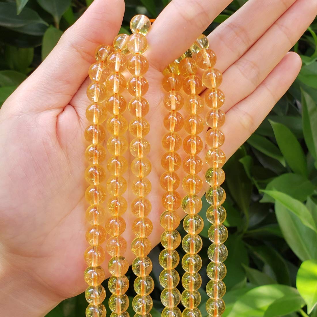 1 Strand Adabele Natural Citrine Yellow Crystal Healing Gemstone 10mm Round Loose Stone Beads (35-38pcs Total) for Jewelry Making GH2-10 10mm (1 Strand) Citrine Crystal