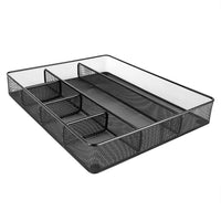 Basics Desk Drawer Organizer for Office and Home, Metal Mesh, 6 Compartments, Black 1