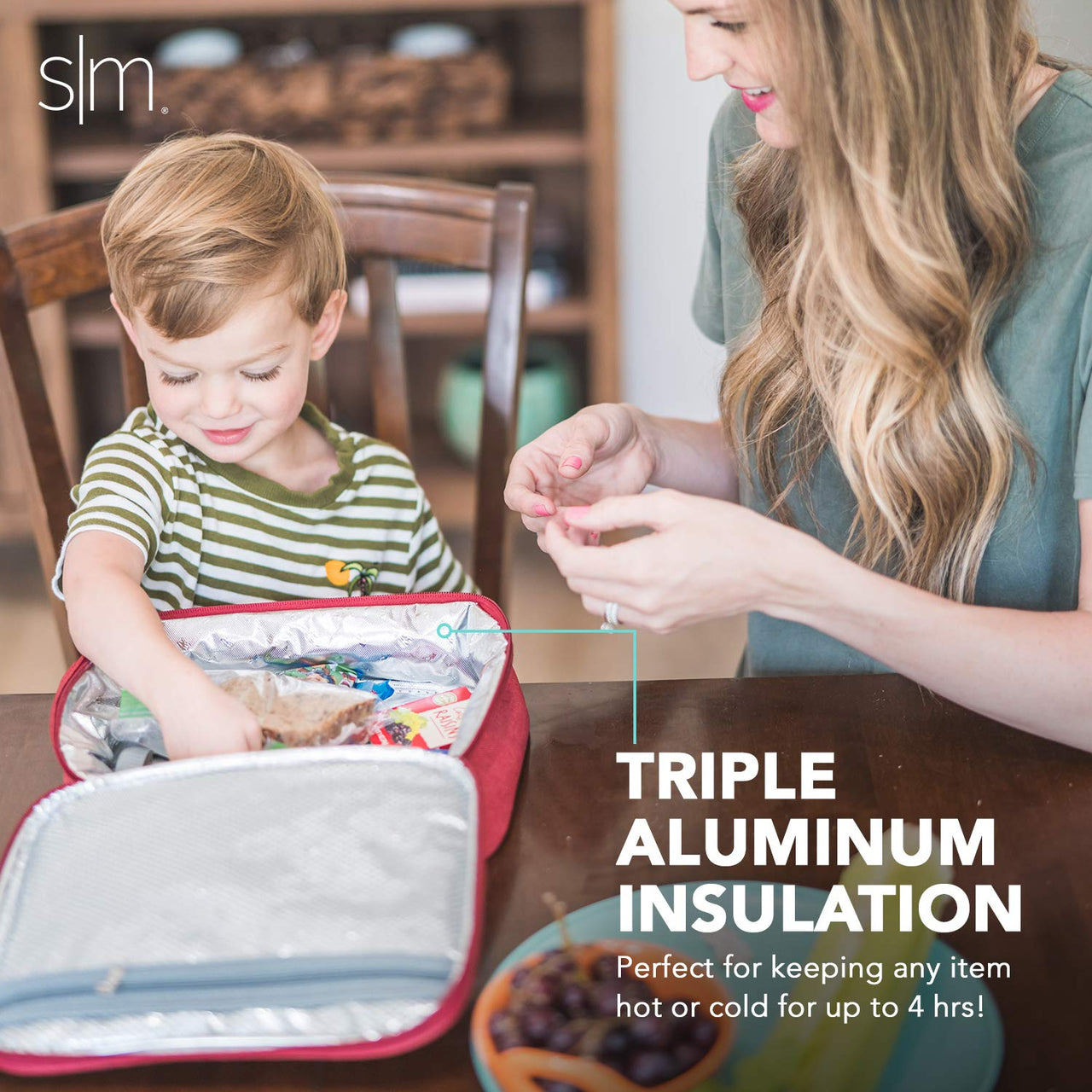 Simple Modern Kids Lunch Box for Toddler | Reusable Insulated Bag for Boys | Meal Containers for School with Exterior and Interior Pockets | Hadley Collection | Shark Bite Hadley Lunch Box -Shark Bite