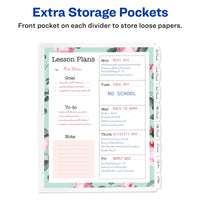 Avery Durable Plastic 8 Tab Write & Erase Dividers for 3 Ring Binders, Slash Pocket, Translucent White, Works with Sheet Protectors, 1 Set (16826) 1 pack