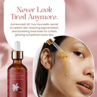 Antar-Sci Ayurvedic Kumkumadi Gold Oil For Glowing Skin|100% Pure & Ayurvedic|Luxurious Formula Made With Saffron, Manjistha, Sandalwood And 9 Powerful Herbs |Reduces Fine Lines & Skin Repair|30 Ml