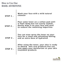 Mellow Herbals Basil Astritone | Ayurvedic Face Toner for Oily & Acne-Prone Skin | Controls Oil, Tightens Pores & Reduces Breakouts | Enriched with Basil, Aloe Vera & Rose Petals | 200ml