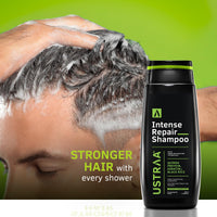 Ustraa Intense Repair Shampoo - 250 ml - Set of 2 | Fiber Restoration Technology | Helps Protect & Restore Hair Bonds | with Black Rice, Quinoa Extracts & Keratin | No SLS, No Paraben