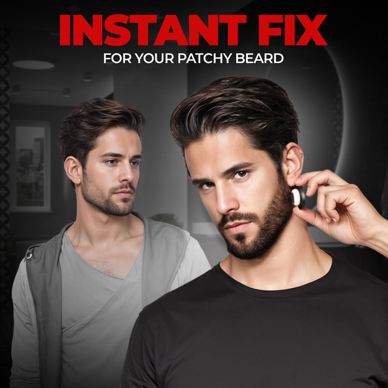 Beardo Blackout Hair Powder 4g - Black | Root Touch Up for Grey Hair | Instantly Covers Grey Roots, Beard Patches & Bald Spots | Thick Black Fiber Hairline Powder | Highly Pigmented, Long-Lasting & Matte Finish | Super-Fine Cover-up