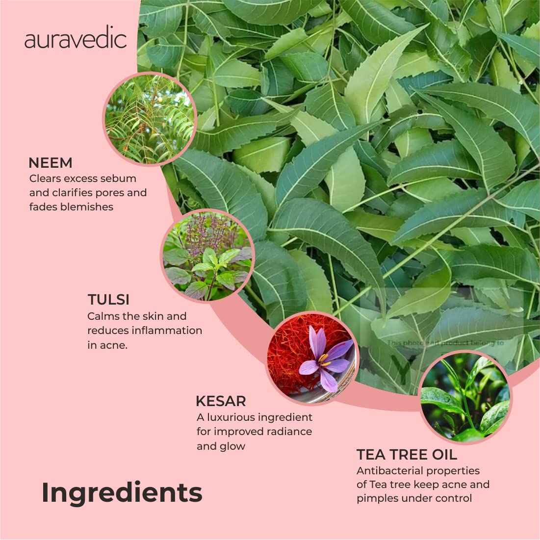 Auravedic Kumkumadi Thailam kumkumadi face oil for glowing skin Anti Blemish Face Mask For Glowing Skin Tea Tree Oil For Skin Acne Face Pack For Acne And Pimples Set of 2 (100ml+ 100gm)