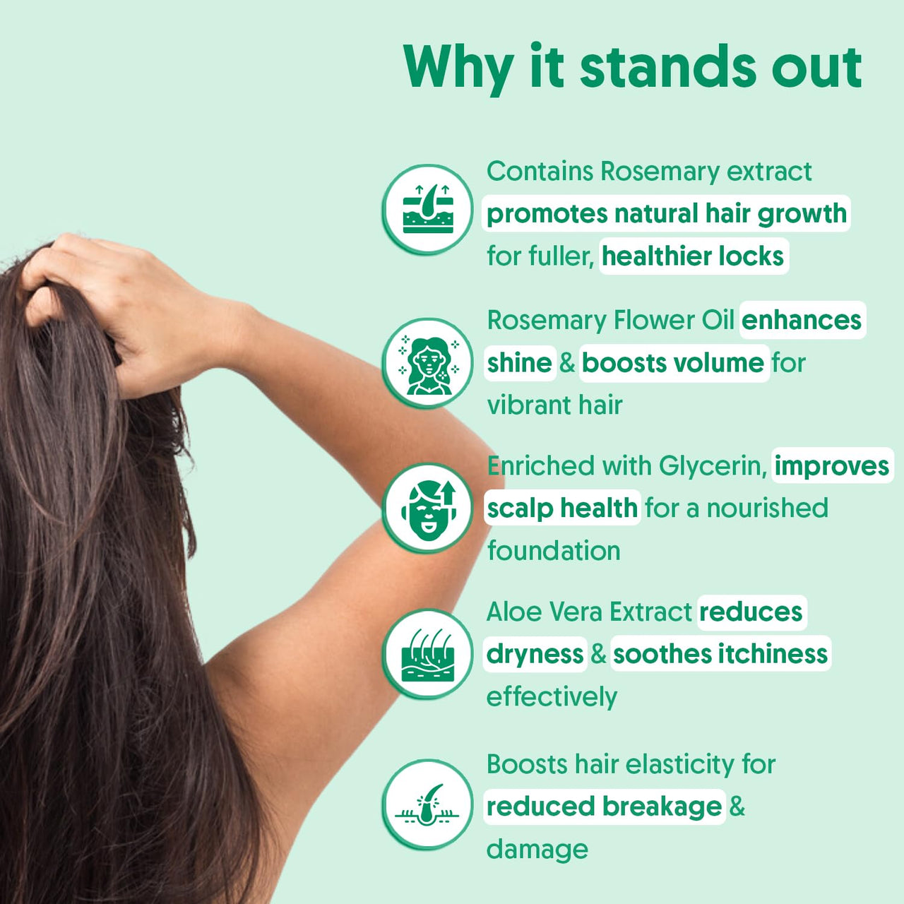 Aravi Organic Rosemary Water Hair Spray For Hair Growth - Reducing Hair Fall, Strengthens Hair & Breakage - Promotes Healthy Follicles and Thicker Hair - For Men & Women - Fragrance Free -100 ml