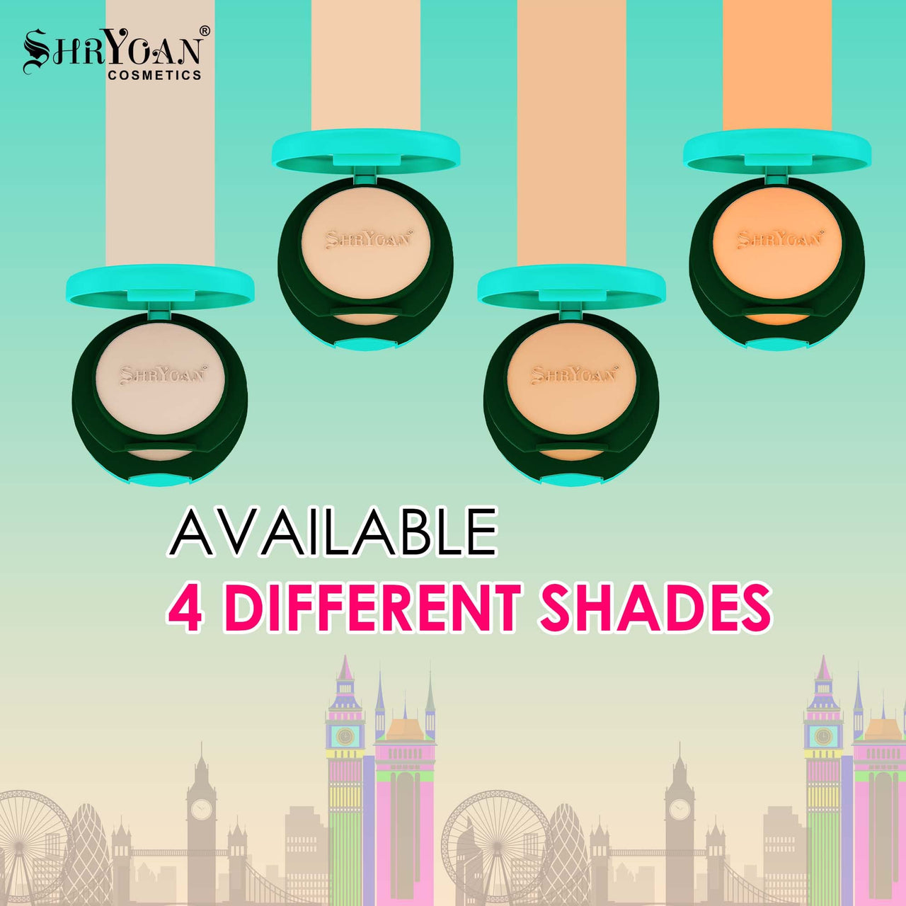 Shryoan Oil Control 2 in 1 Compact Powder| Paraben Free, Light Weight, Soft & Velvety Texture Formula, Suitable for All Skin Types (28g) Shade 02