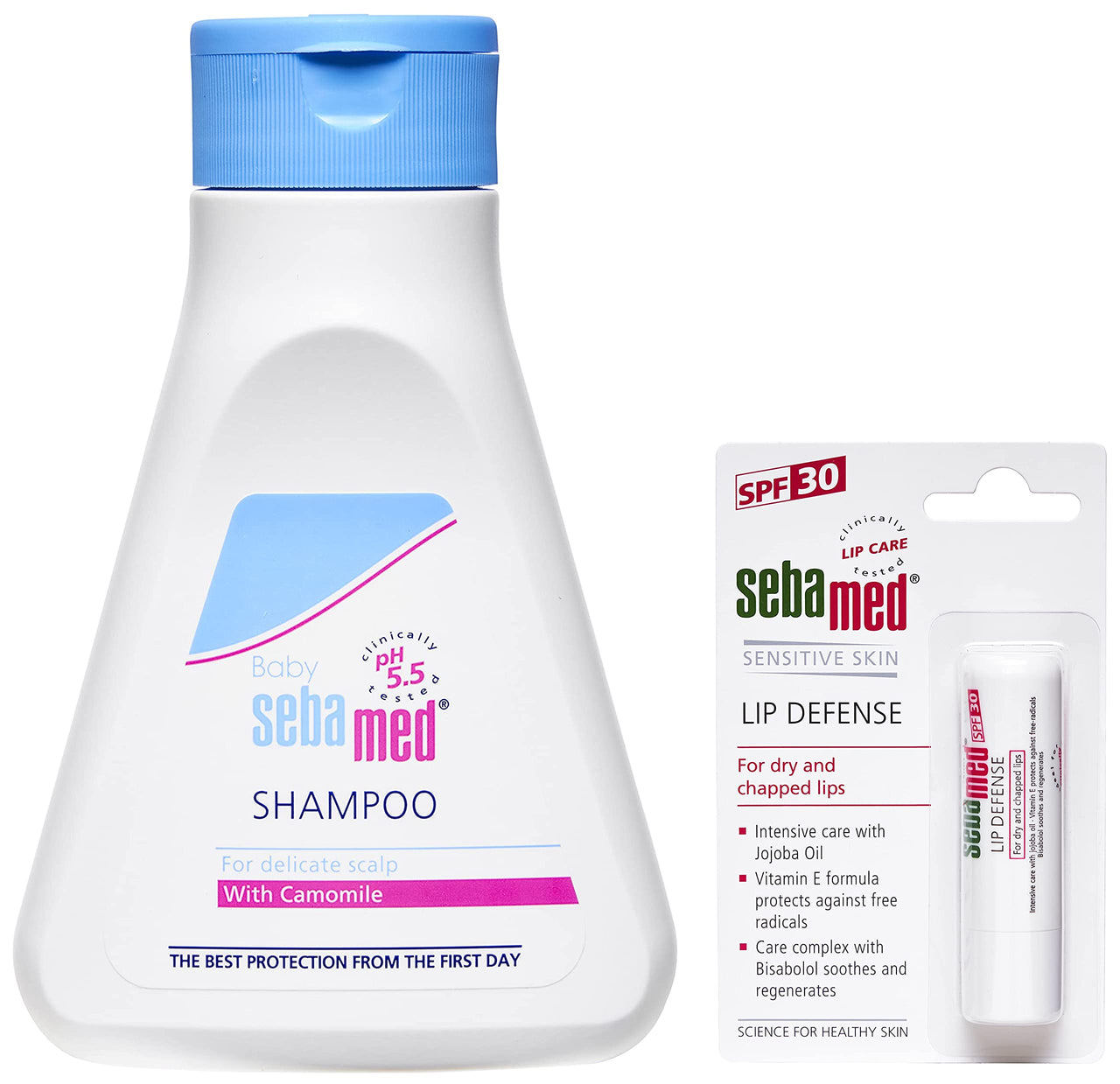 Sebamed Baby (Children) Shampoo, 150ml & SebaMed SPF 30 Lip Defense Stick, 4.8g