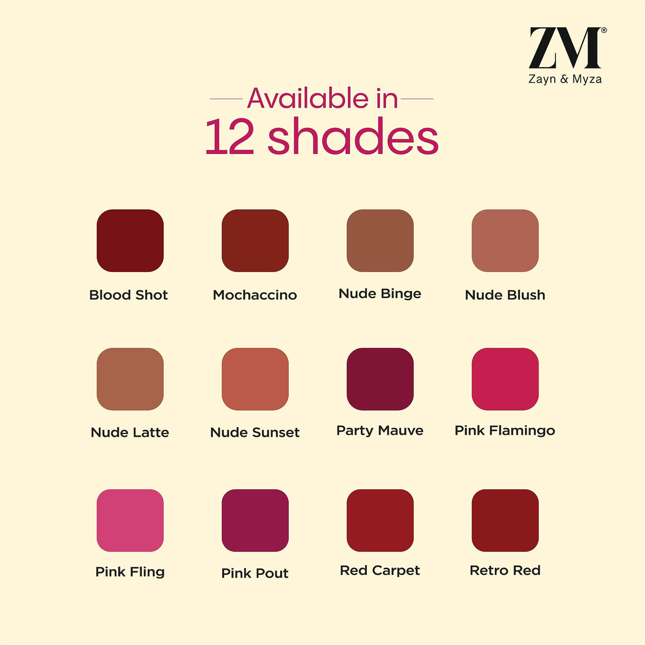 ZM Stay Matte Transfer-proof Lip Color | Matte Texture | Liquid Lipstick | Waterproof and Smudgeproof | Cruelty-free, 6 ML (Red Carpet)
