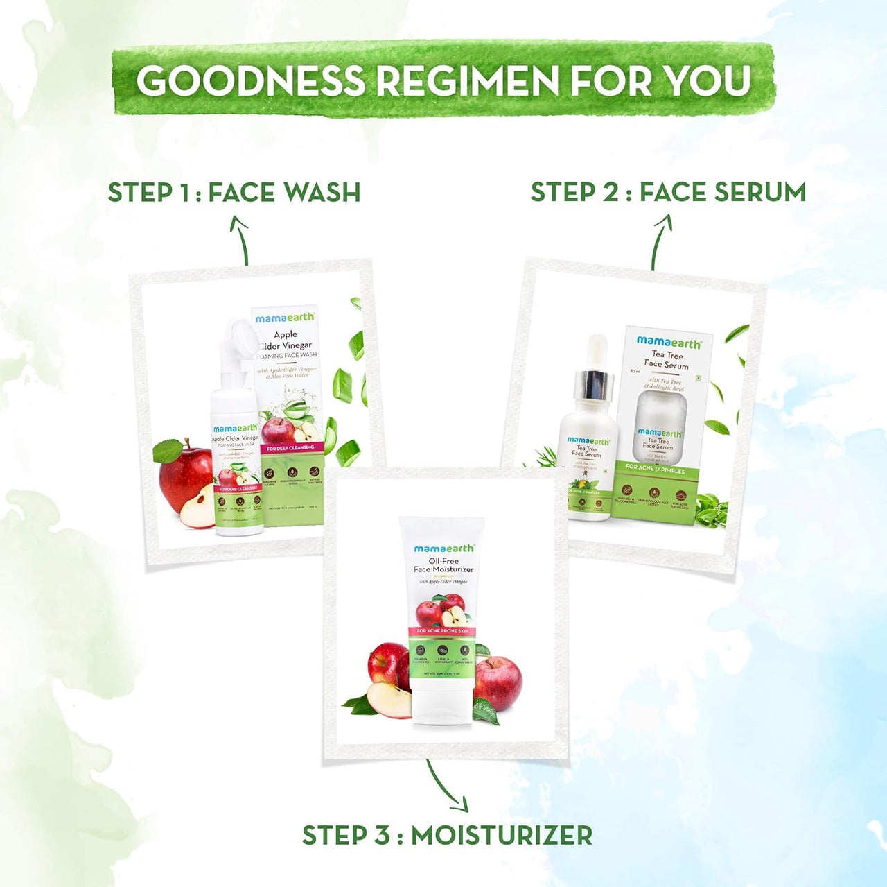 Mamaearth Apple Cider Vinegar Foaming Face Wash with Apple Cider Vinegar & Aloe Vera Water, ACV Foaming Face Wash with Brush for Deep Cleansing - 150ml