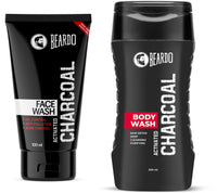 Beardo Activated Charcoal Facewash & Bodywash Combo |Deep Pore Cleansing|Removes Dirt & Impurities|Pollution Damage Control|Oil Control|For Men 100ml