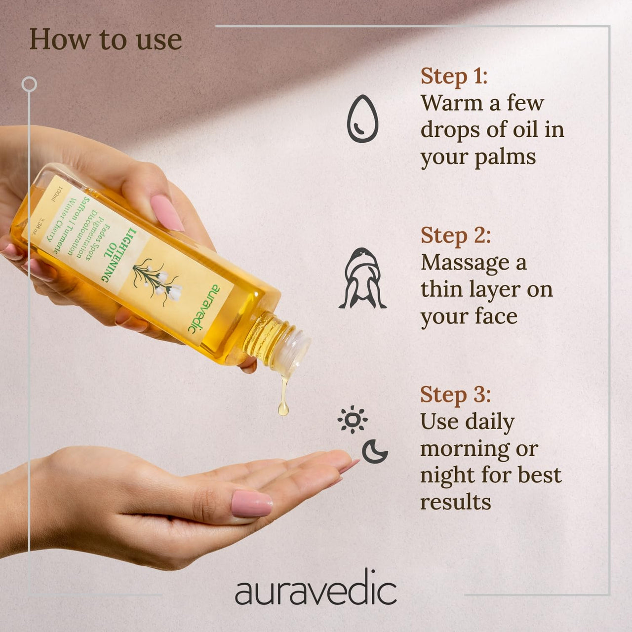 Auravedic Saffron Original Face Oil For Glowing Skin100 ml Ashwagandha Pigmentation Serum Face Serum For Pigmentation For Skin Body Oil After Bath For Daily Use