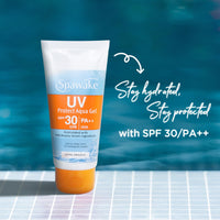 Spawake Protect Aqua Gel SPF 30/PA++| No White Cast, Non-Sticky, Lightweight | Daily Sun Protection for Oily & All Skin Types | Moisturizing & Fast-Absorbing Face Sunscreen