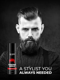 BEARDO Strong Hold Hair Spray, 192 Ml, Hair Spray For Men, Hair Styling, Hair Setting Spray, Hair Fixing Spray, Strong Hold, Natural Shine, Pack of 1