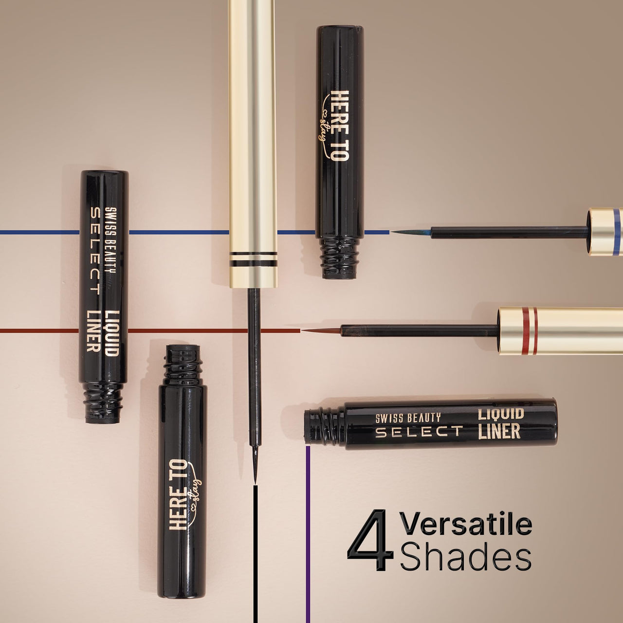 SWISS BEAUTY Select Here To Stay Semi-Matte Liquid Waterproof Eyeliner | With Precise & Pointed Tip | Smudge-Proof, Transfer- Proof | Shade- Infinite Purple| 3ml |