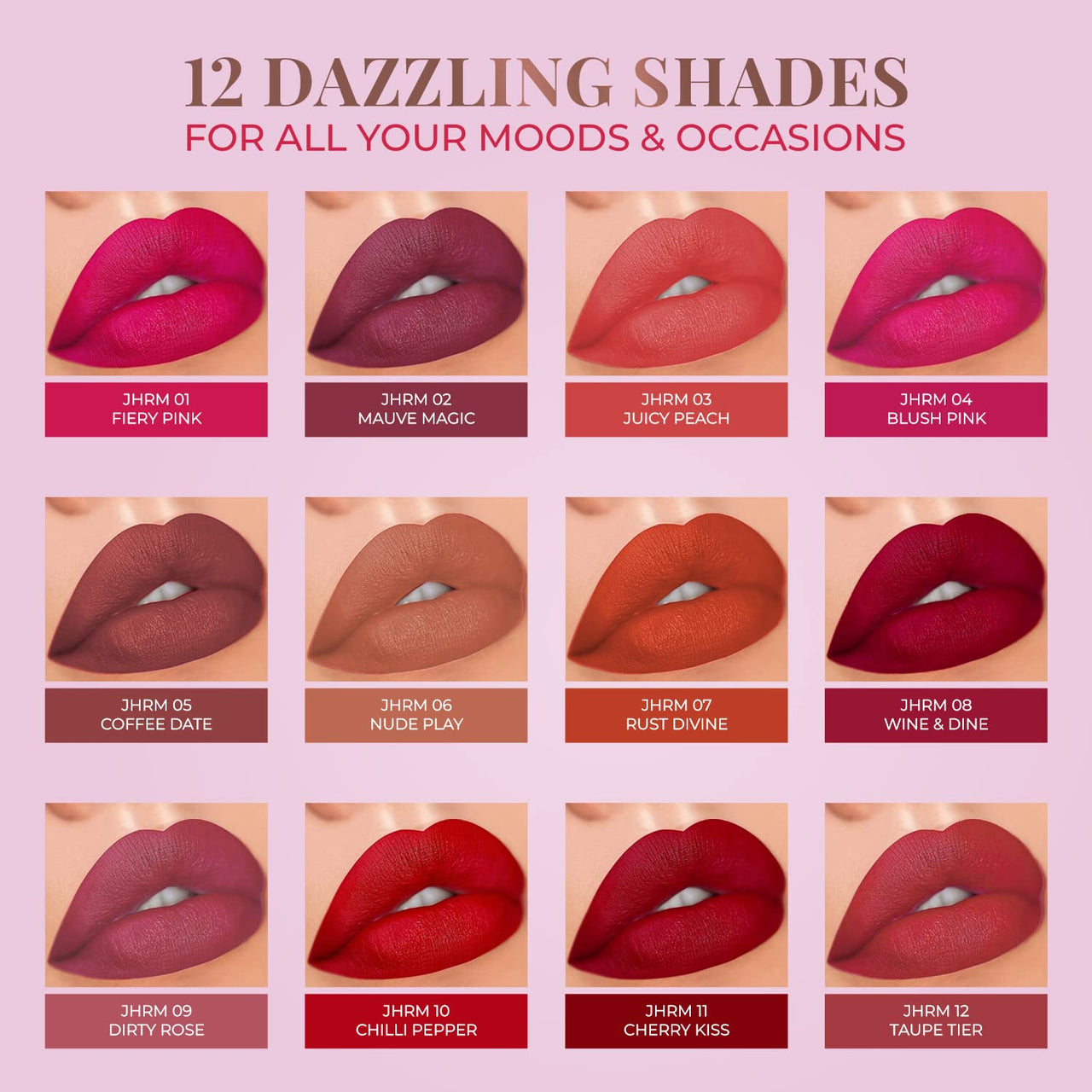 Just Herbs Matte Lipstick, Hydrating Nourishing and Liquid Waterproof Long Stay Relaxed Matte Bullet Lipsticks for Women 4.2 gm (Taupe Tier)