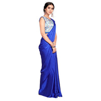 Cloud walker Women Soft Satin Silk Saree With Digital Printed Unstiched Blouse Piece(5.5m Saree +0.8m Blouse Piece).