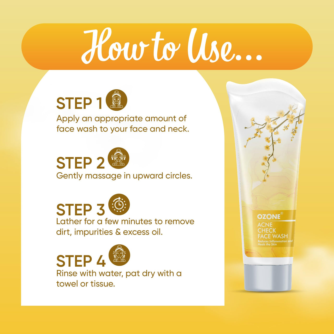 Ozone Acne Check Face Wash 100 G + Ozone Acne Check Hydrant 100 G - for Oily & Acne Prone Skin