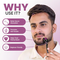 Sotrue Derma Roller 0.5mm with Sanitizer | 540 Stainless Steel Needles | Derma Roller for Hair Growth & Thickening, Repair Damages and Activates Hair Follicles, Reduces Acne Scars (Black)