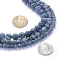 Natural Stone Beads 10mm Black Frosted Gemstone Round Loose Beads Crystal Energy Stone Healing Power for Jewelry Making DIY,1 Strand 15