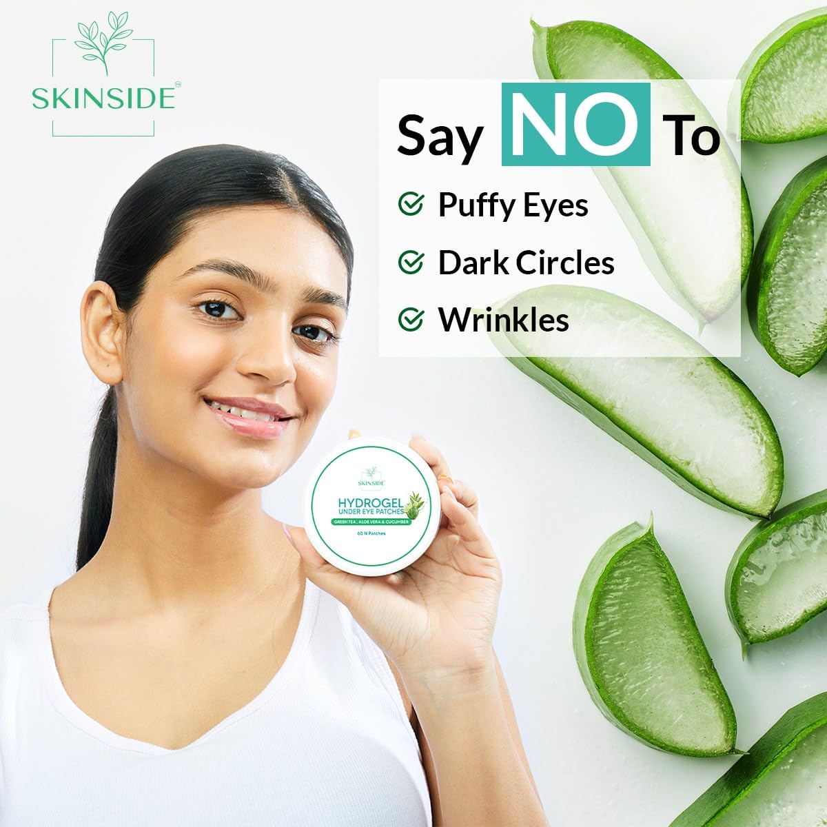 Skinside Under Eye Hydrogel Patches for Dark Circles With Caffeine, Niacinamide & Hyaluronic Acid Serum for Wrinkles & Puffy Eyes by Deep Hydration (28)