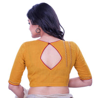 RENE Women Cotton Solid Half Sleeve Choli