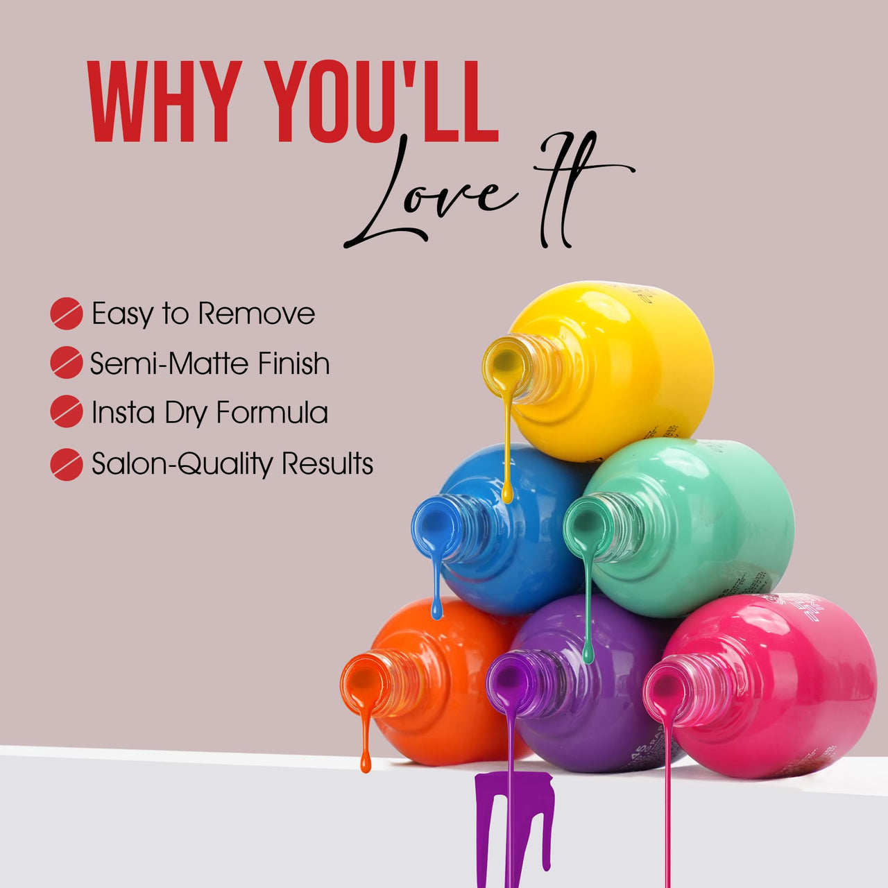 BEAUTY BERRY INSTA DRY NAIL LACQUER WITH FRENCH FORMULA 13ML. (BERRY-47, 1)