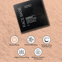 RENEE Face Base Compact Powder Cashew Beige 9gm, Enriched With Hyaluronic Acid & Vitamin E, Long - Lasting, Easy Blend, Matte Finish, for All Skin Types