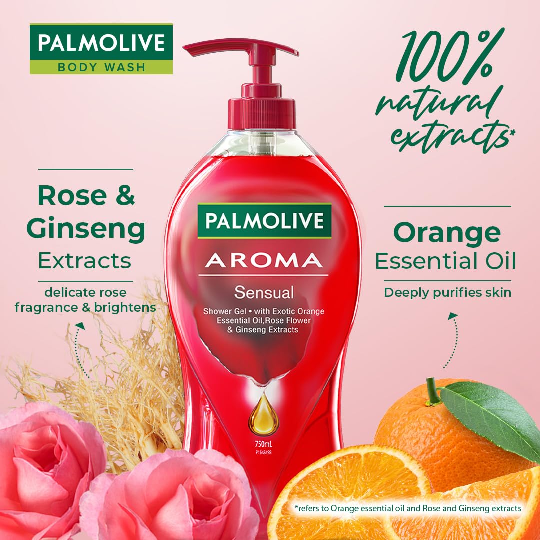 Palmolive Aroma Therapy Absolute Relax Shower Gel, 750ml and Palmolive Aroma Sensual Shower Gel, 750ml Pump