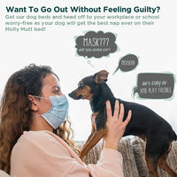 Molly Mutt Medium To Large Dog Bed Cover - Your Hand In Mine Print - Measures 27X36X5 - 100% Cotton - Durable - Breathable - Sustainable - Machine Washable Dog Bed Cover