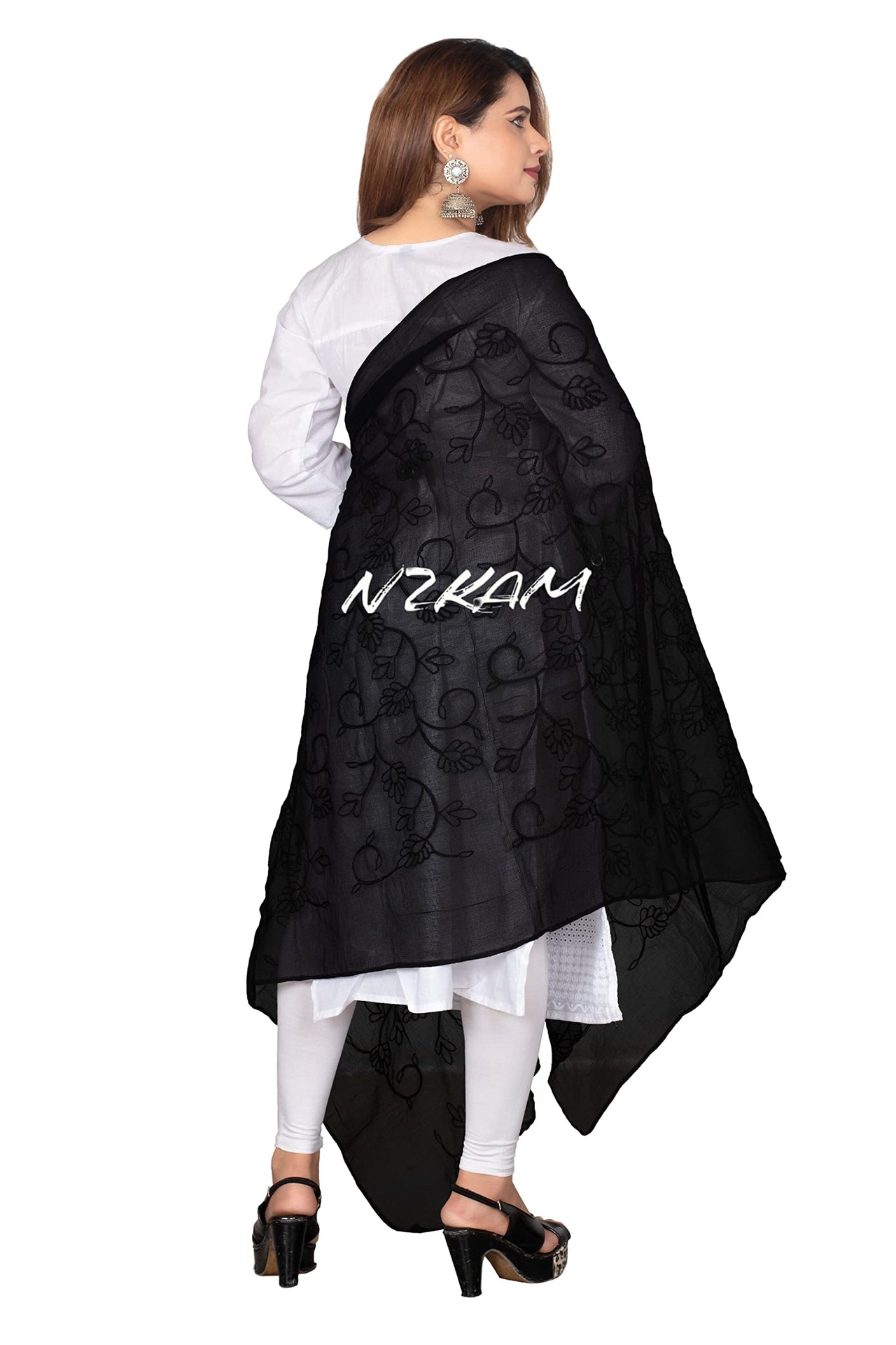 NZKAM Women's  Embroidery Chiffon Aari Work Dupatta | Ethinic Dupattas for Girls