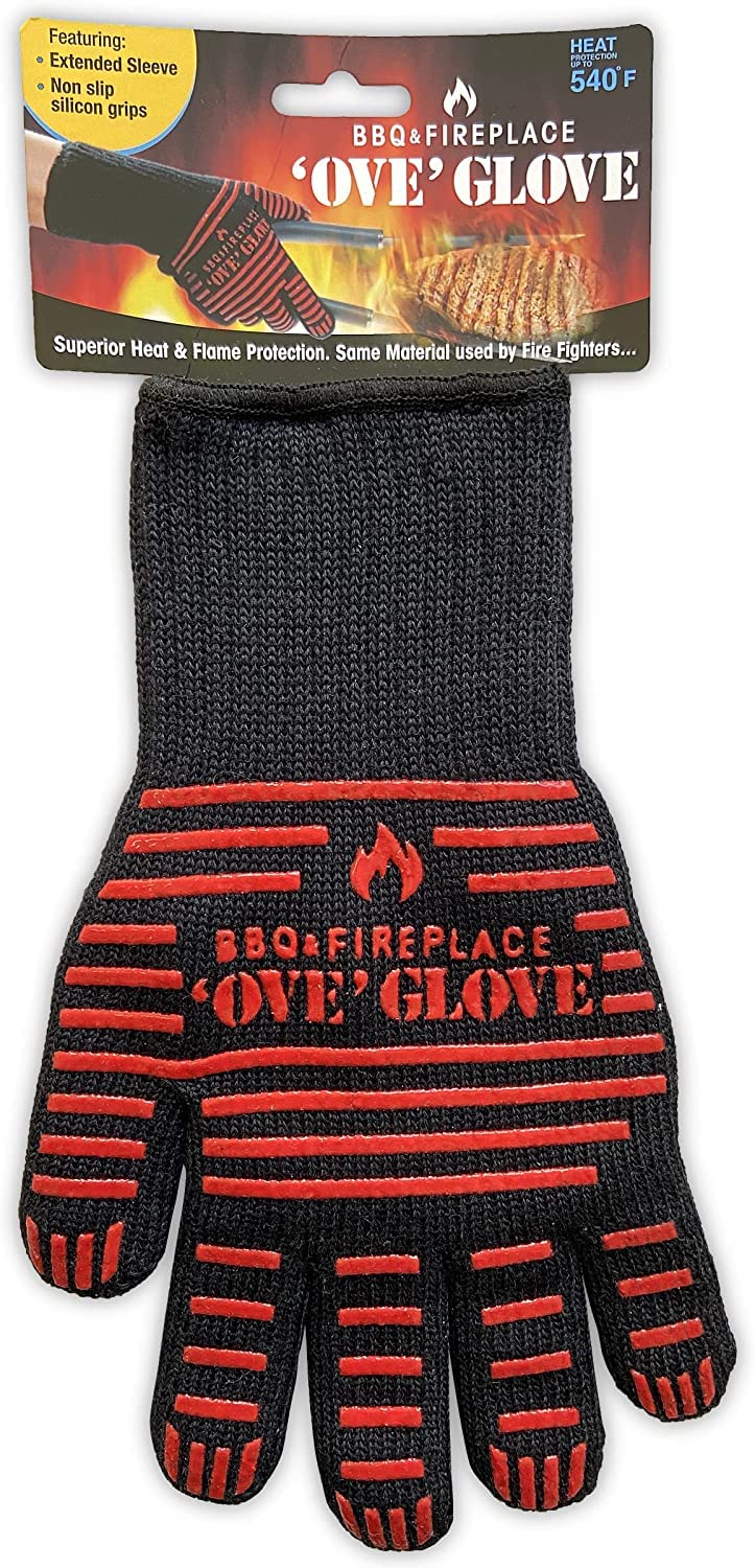 Ove Glove BBQ Superior Heat & Flame Protection- Extended Wrist for Additional Safety- Outdoor Cooking, Grilling, Barbeque Ove Glove, Pack of 1, Bbq