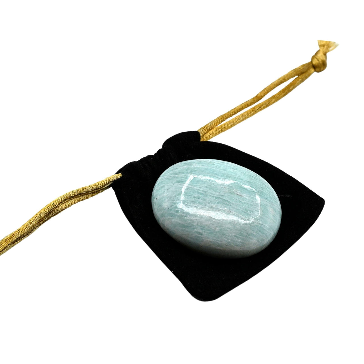 Amazonite Palm Stone - Pocket Massage Worry Stone for Natural Body Chakra Balancing, Reiki Healing and Crystal Grid Amazonite