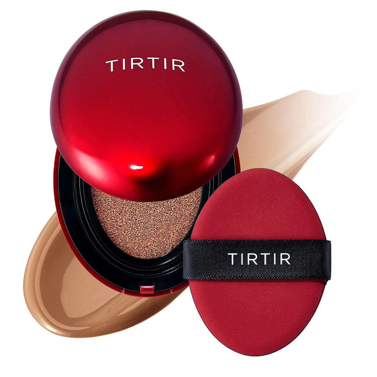 TIRTIR Mask Fit Red Cushion Foundation, Full coverage, Skin fit, Satin Glow Finish, Korean Cushion Foundation #40N CINAMON, 18g